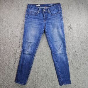 Gap 1969 Jeans Women‎ Size 28s Legging Jean  Inseam 28  Ankle Blue Denim Zip